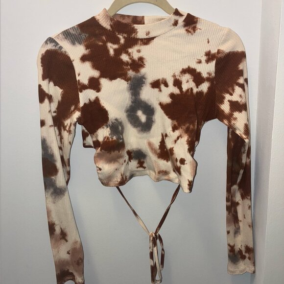 Zara Cow Print Crop Top - Picture 1 of 3